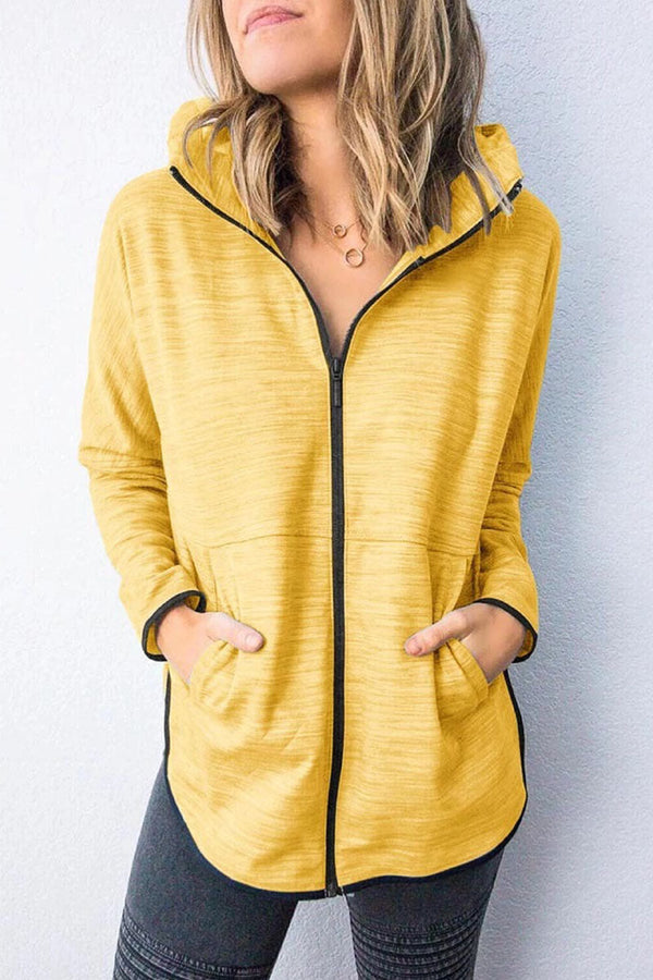 Casual Solid Hooded Collar Tops(5 colors)
