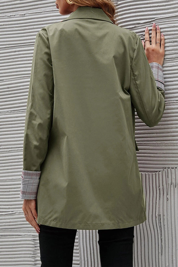 Casual Solid Buttons Asymmetrical Solid Color Turndown Collar