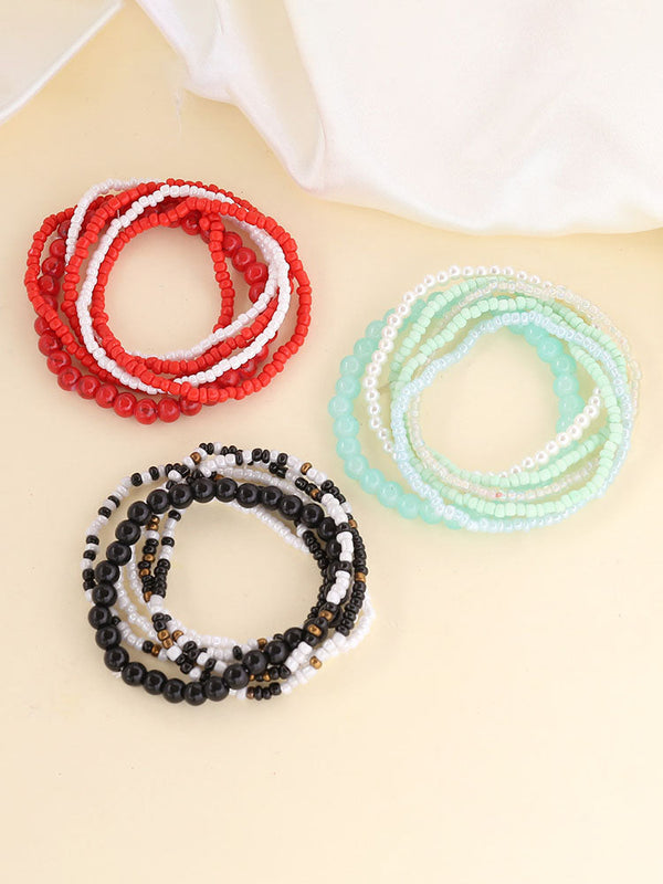 Boho Multilayer Multicolor Beads Bracelets Sets Tiynon