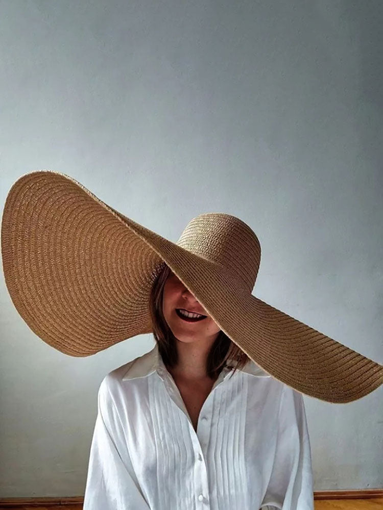 Boho Summer Foldable Wide Brim Straw Hats Tiynon