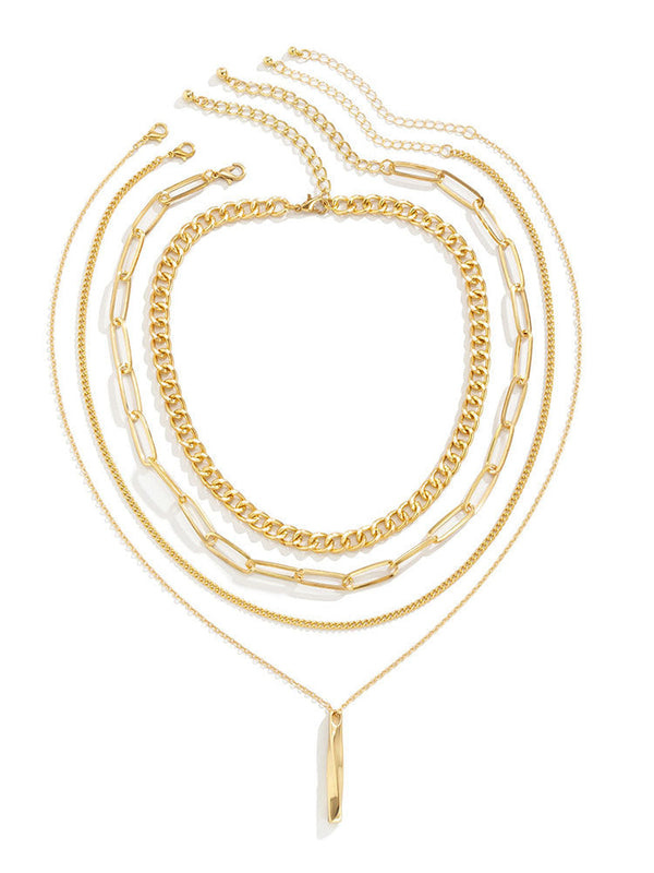 Chain Layered Initial Necklaces Tiynon