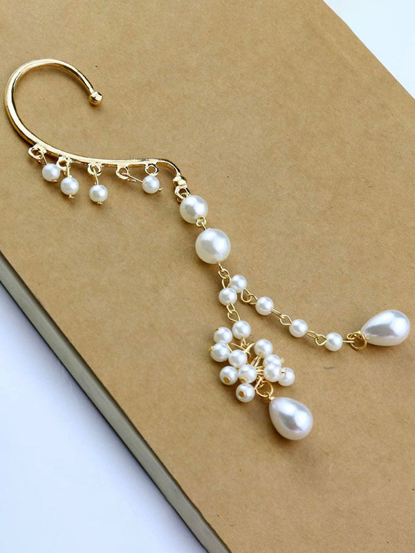 Elegant Pearl Pendant Ear Cuff Tiynon