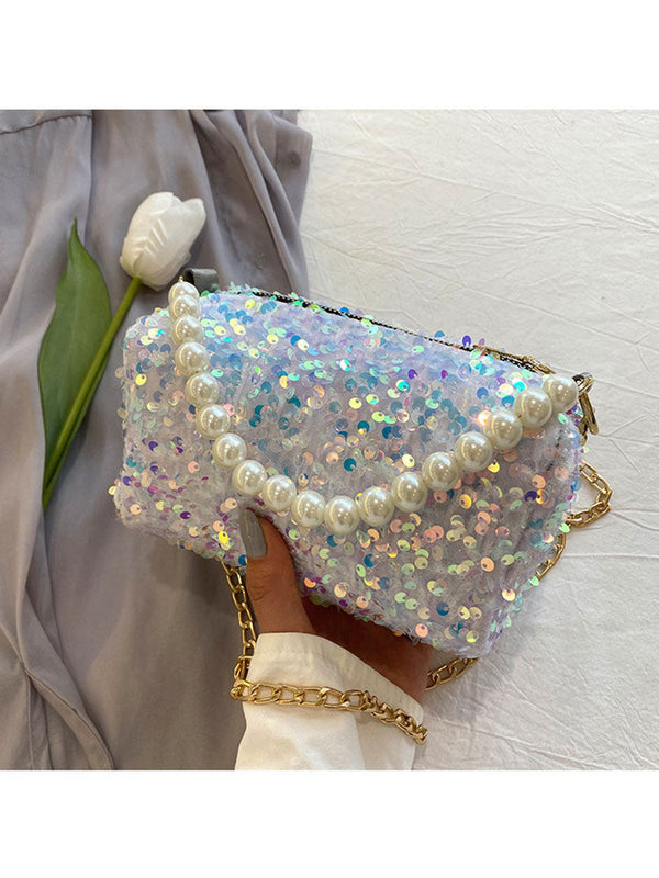 Pearl Sequins Glitter Crossbody Bags Tiynon