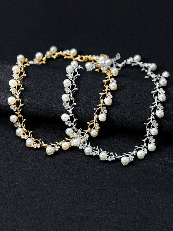 Rhinestone Pearl Earrings Bracelets Necklaces Sets Tiynon