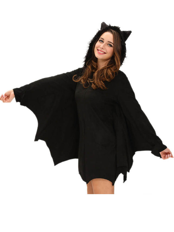 Halloween Dolman Sleeve Cozy Bat Zip Up Costume