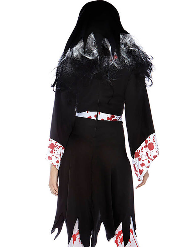 Halloween Long Sleeve Bloodstain Nun Costume