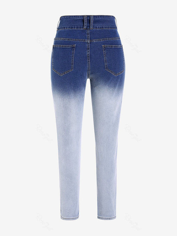 Plus Size Dip Dye Ripped Jeans