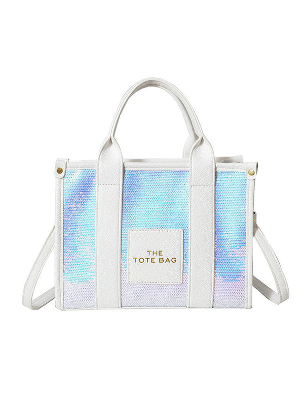 PU Glitter Sequins Versatile Travel Tote Bag