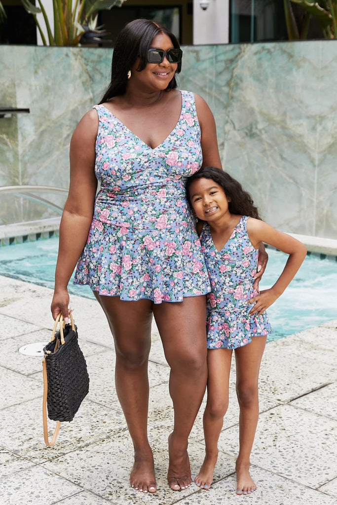 Marina West Swim Plus Size Clear Waters Swim Dress in Rose Sky Mother Daughter Swimwear