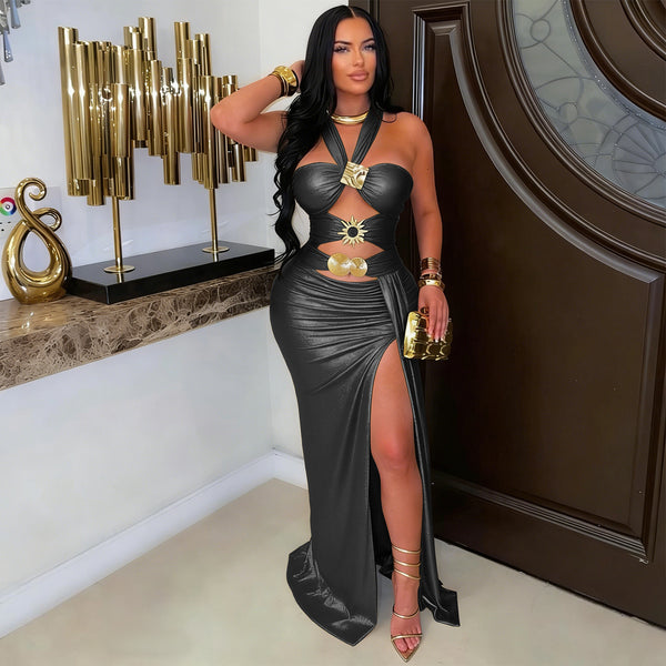 Tie Backless Bodycon Dress for Evening Parties