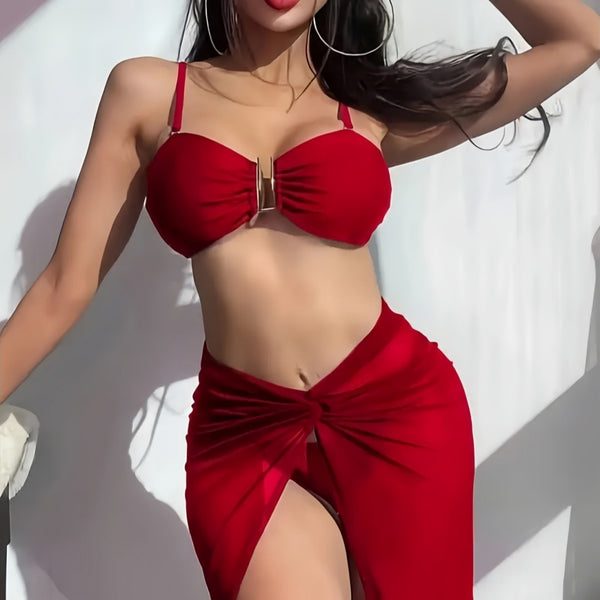 Three-Piece Bikini Swimsuit Set for Beachwear