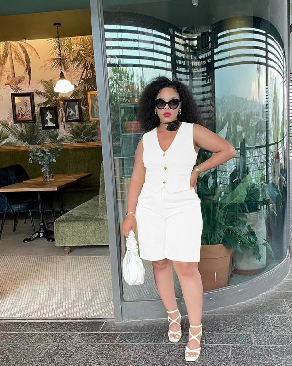 Matching Two-Piece Shorts Set for Everyday Casual Wear
