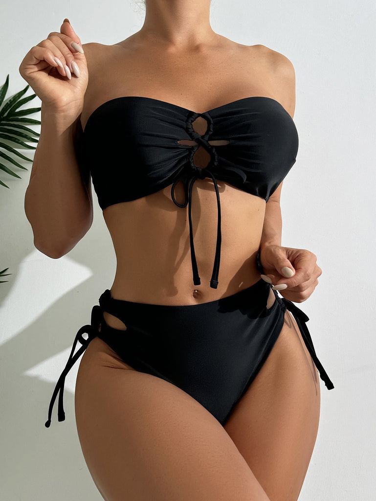 Women Strapless Backless Bikini Swimwear Two Pieces