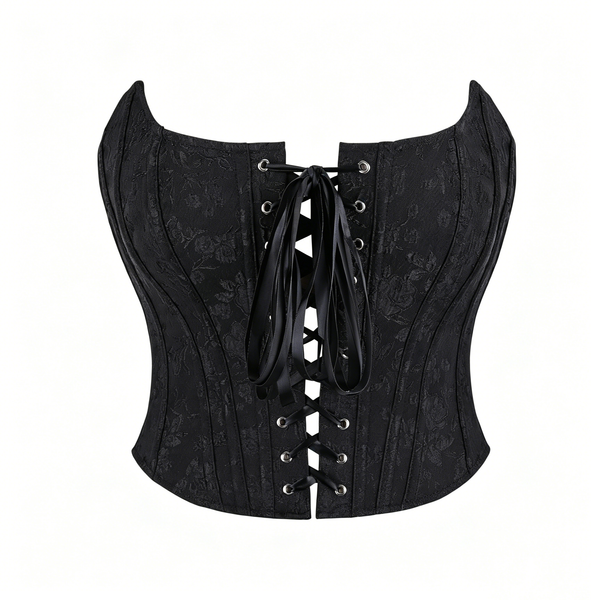 Bow Lace-Up Boned Waist Cinching Corset Top for Evening Wear