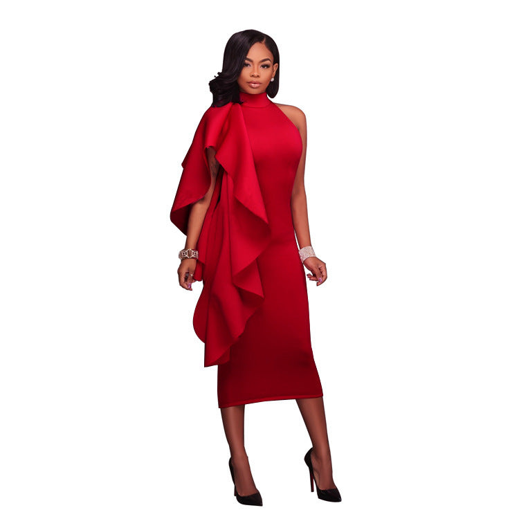 Women Spring/Summer Ruffled Sexy Bodycon Dress