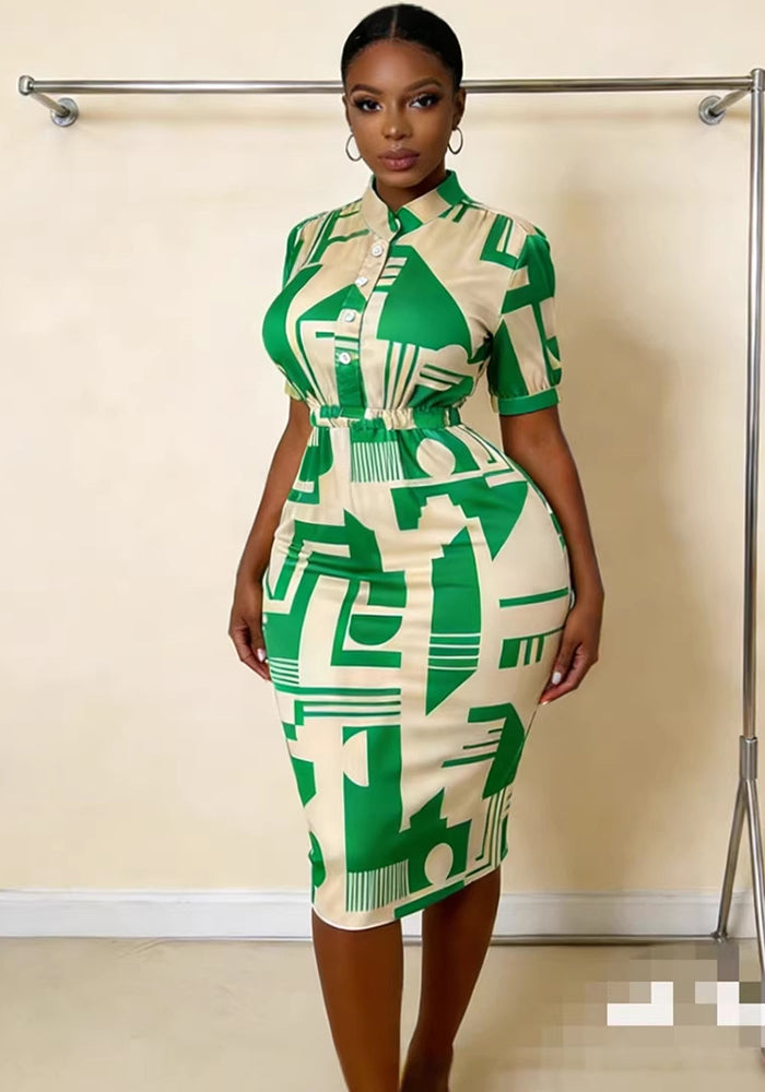 Printed Lace-Up Maxi Dress for Summer Holidays