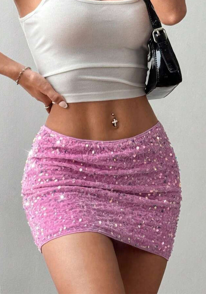 Women's Sequined Bodycon Skirt for Club & Party Wear