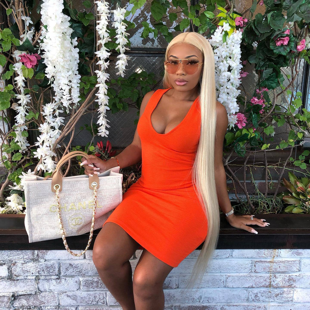 Solid Sleeveless Bodycon Dress