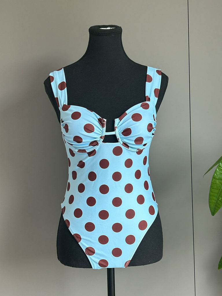 Polka Dot One-Piece Swimsuit for Beachwear