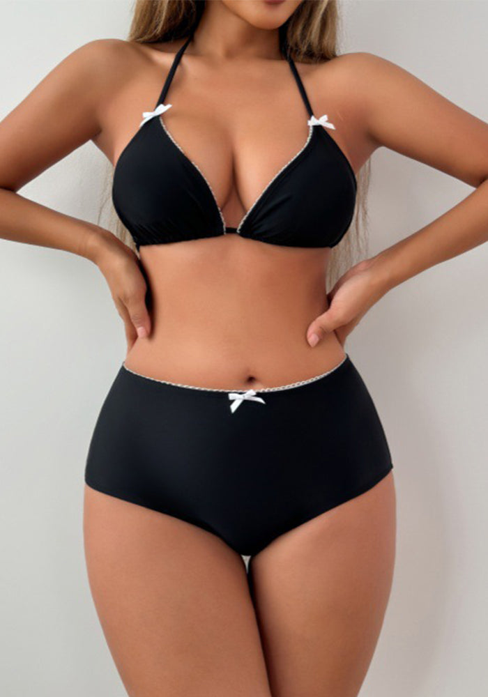 Ruffled Halter Neck Bikini Swimsuit for Pool Parties