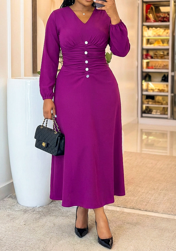 Elegant Long-Sleeved Dress for Everyday Casual Wear