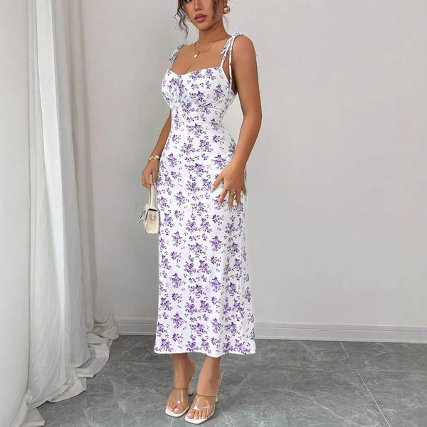 Women's Summer Floral Strap Chic Bodycon Dress