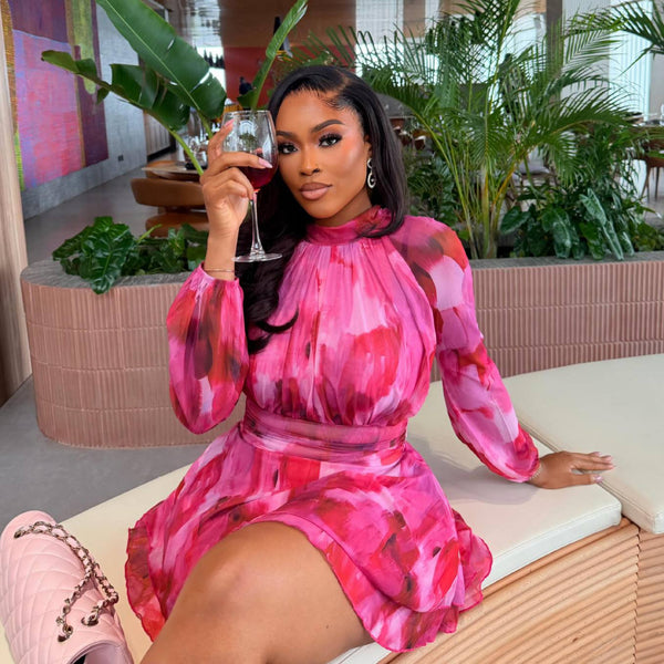 Printed Ruched Mini Dress for Summer Casual Wear