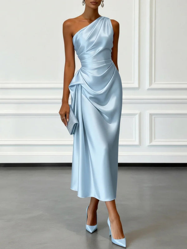 Ruched Sleeveless Dress for Formal Parties