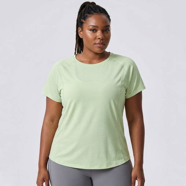 Plus Size Quick-Dry Breathable Short Sleeve Yoga T-Shirt for Spring & Summer Fitness