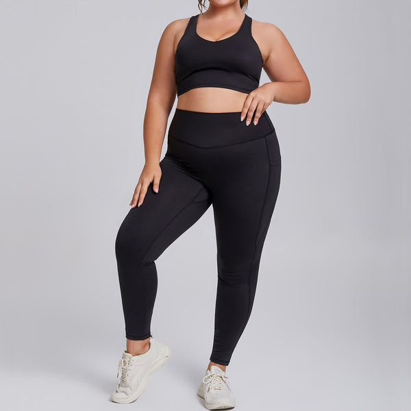 Plus Size Two-Piece Yoga Set for Fitness & Activewear