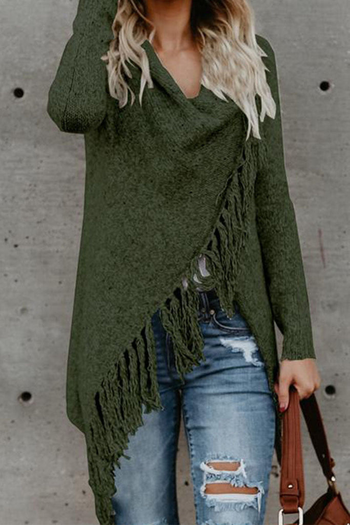 Casual Solid Slit V Neck(4 colors)