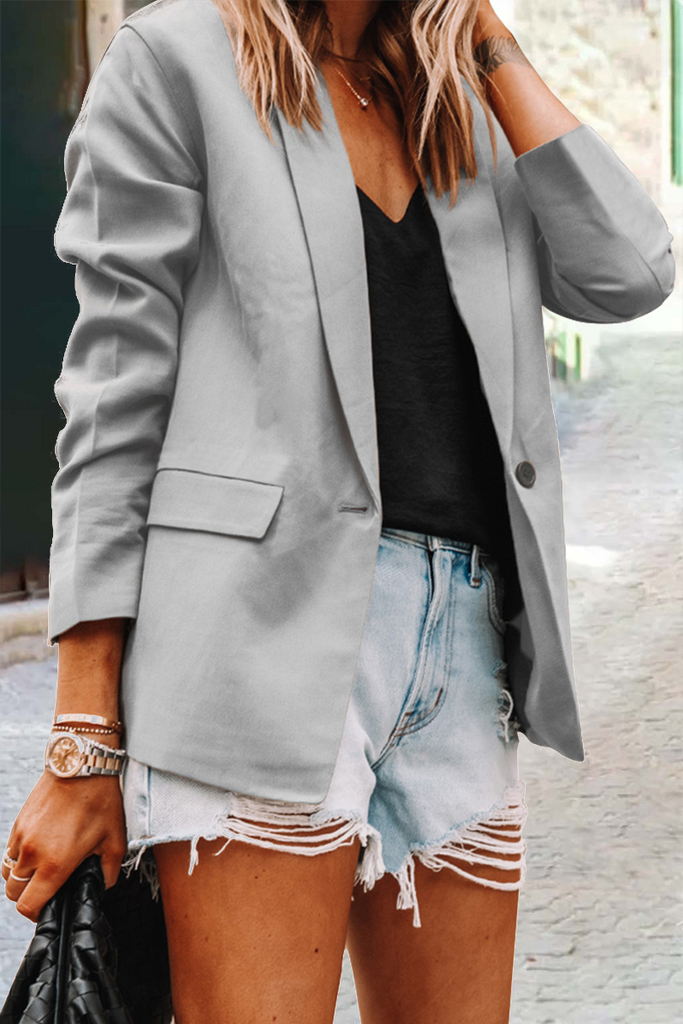 Casual Solid Patchwork Turndown Collar