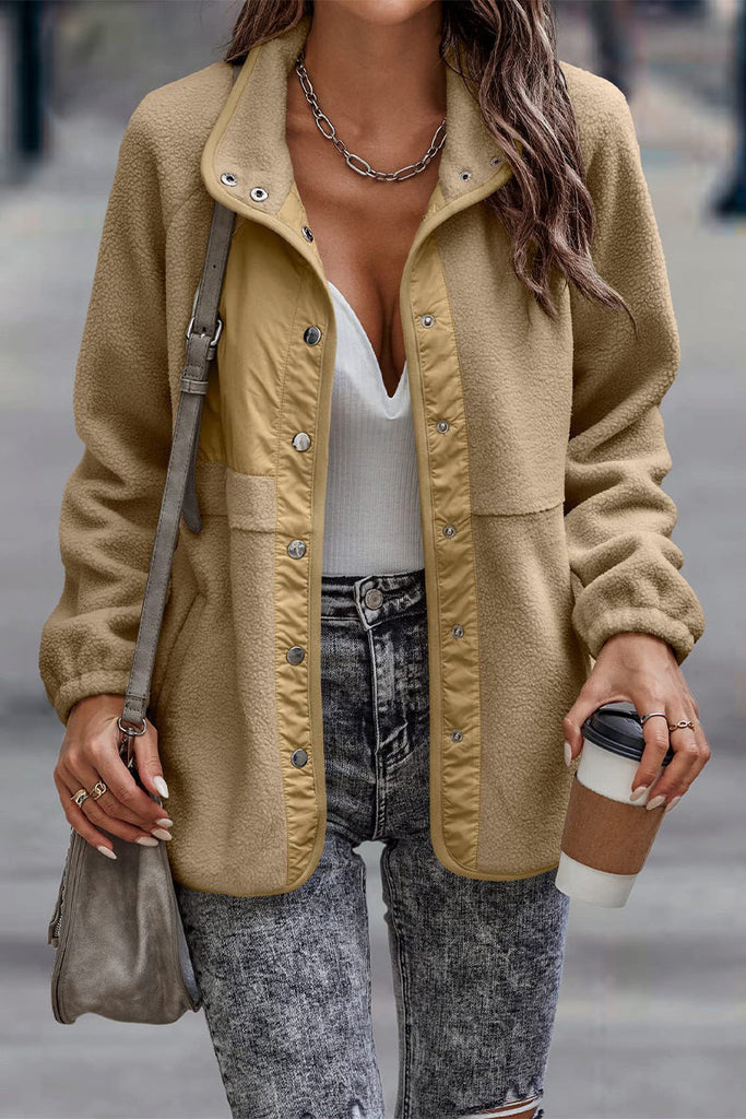 Casual Solid Patchwork Pocket Half A Turtleneck