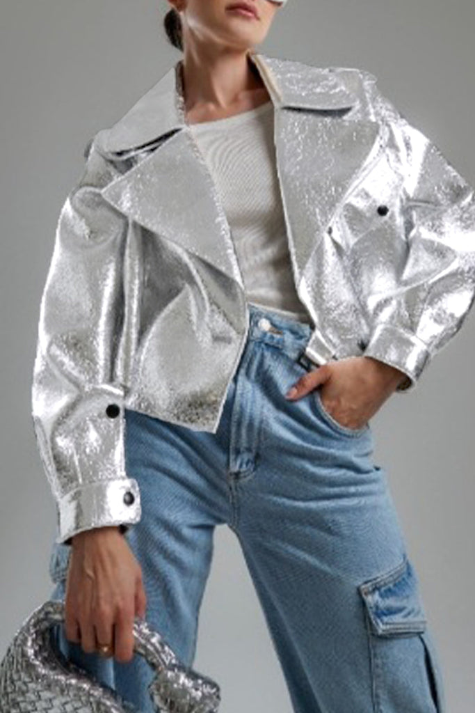 Casual Solid Patchwork Turndown Collar