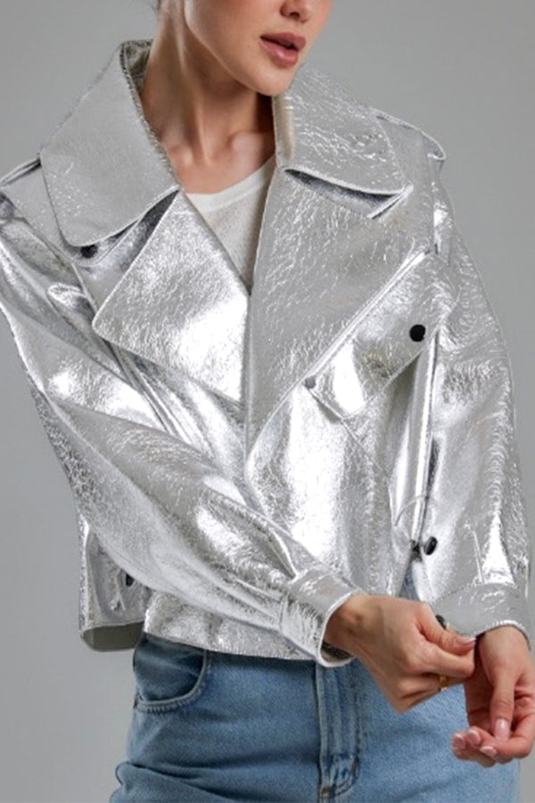 Casual Solid Patchwork Turndown Collar