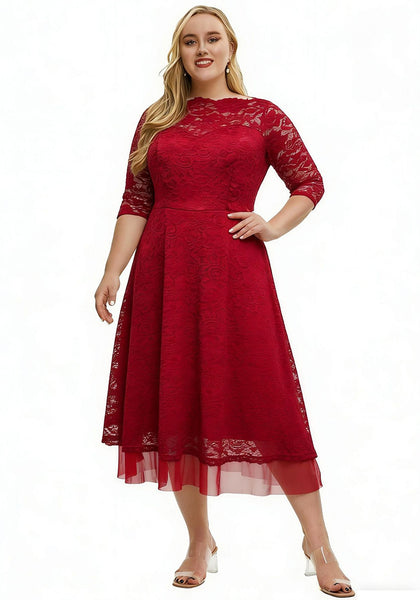 Plus size Women lace dress