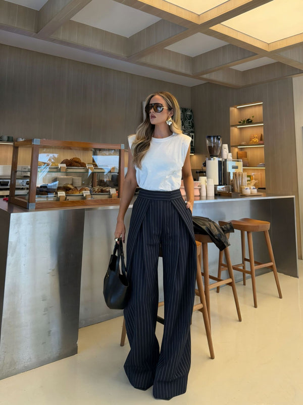 High Waist Pleated Wide Leg Pants for Spring & Summer Casual