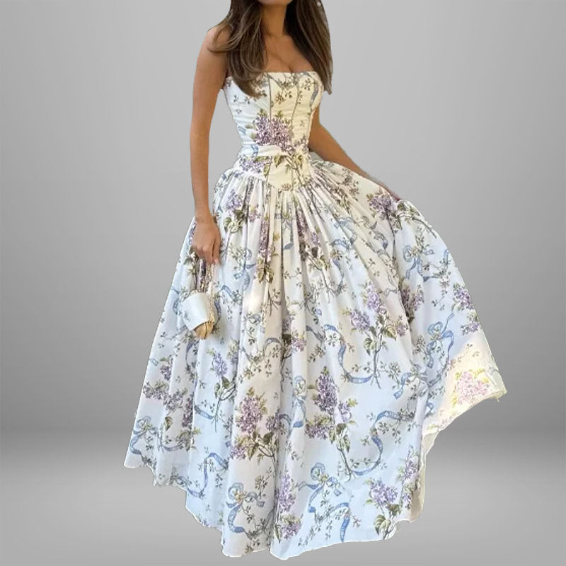 Women's Sleeveless Printed Casual Dress for Spring