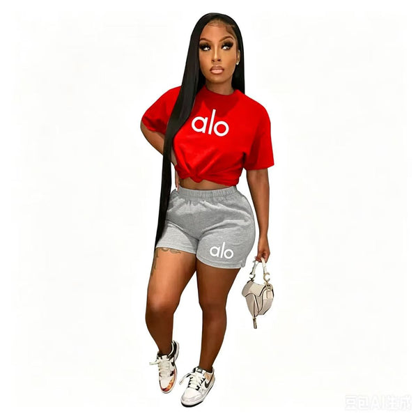 Short Sleeve Top & Shorts Two-Piece Set for Casual Wear