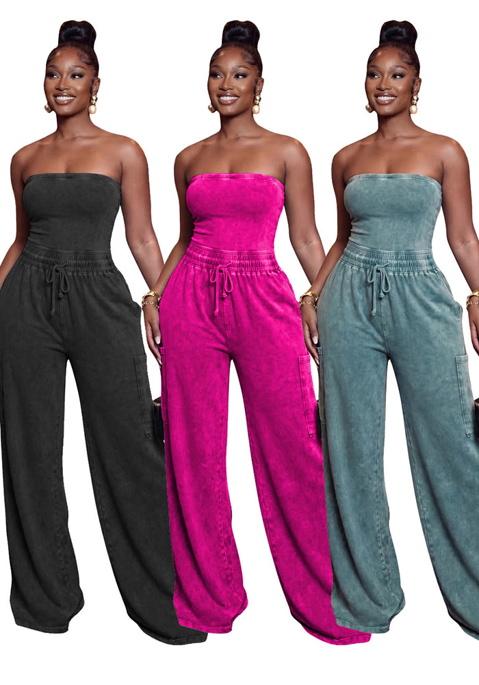 Strapless Wide-Leg Jumpsuit for Casual Summer Days