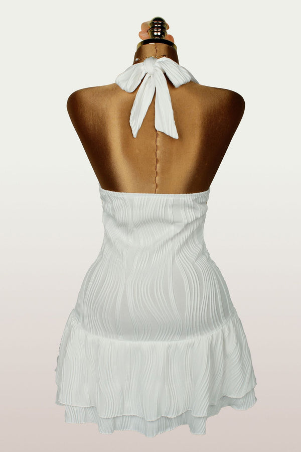 Halter Neck Lace-Up Backless Dress for Holiday Parties