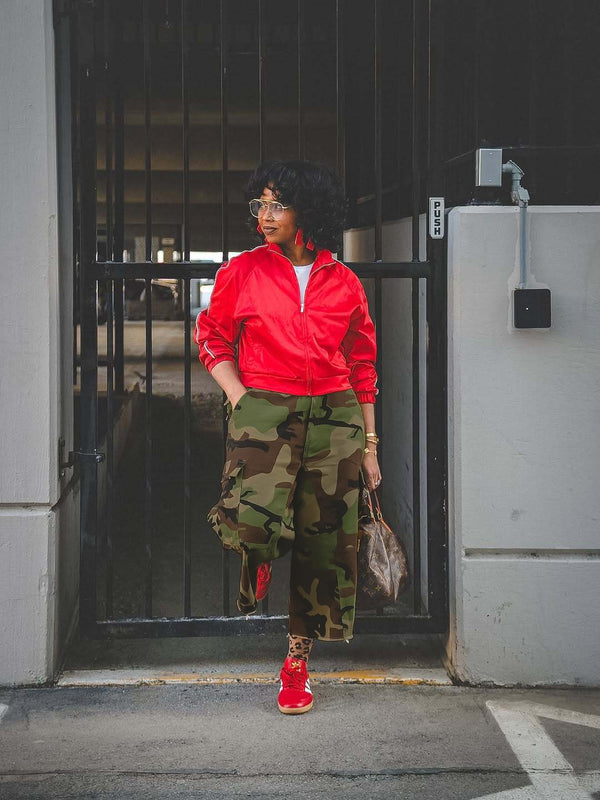 Button Zipper Camouflage Cargo Tassel Pants for Summer Streetwear