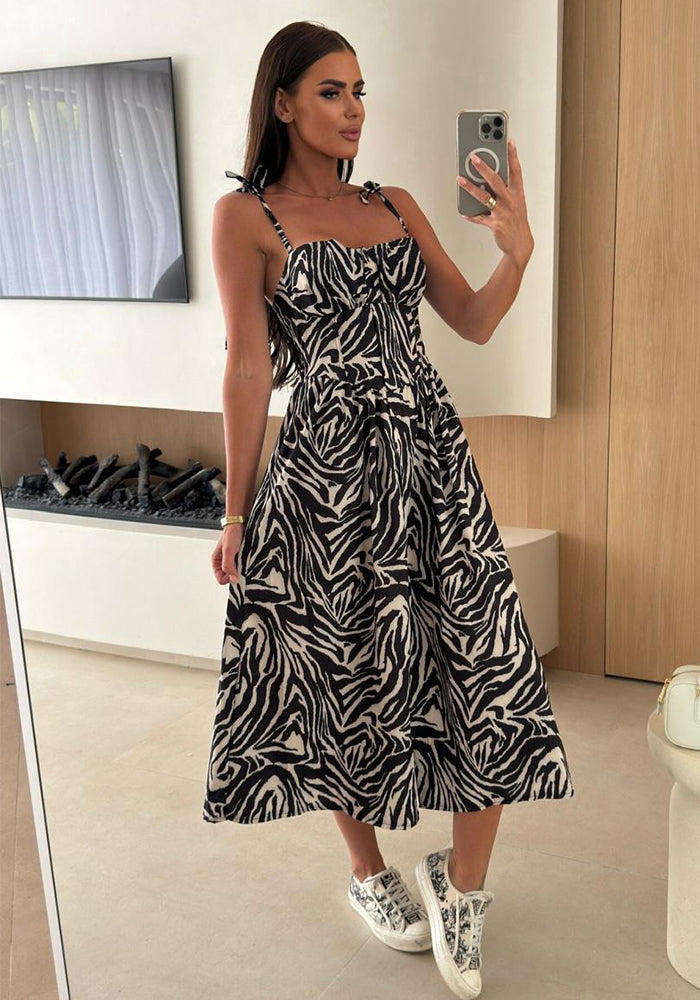 Women Summer Printed Strap Dress