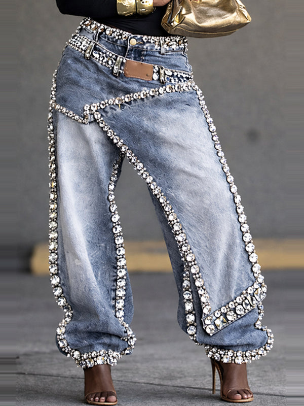 Deconstructed Layered Denim Pants for Spring Streetwear