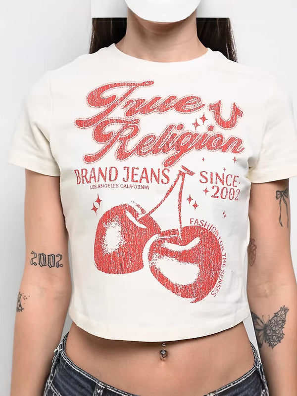 Printed Cropped T-Shirt for Casual Streetwear