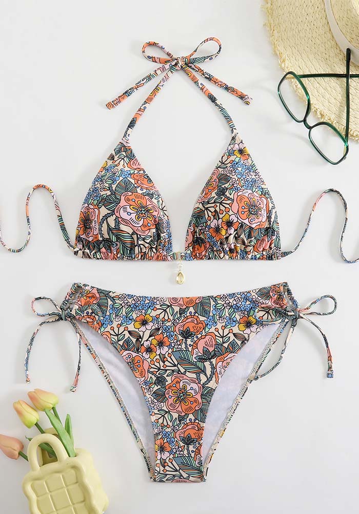 Women Halter Neck Bikini Swimwear Two Pieces