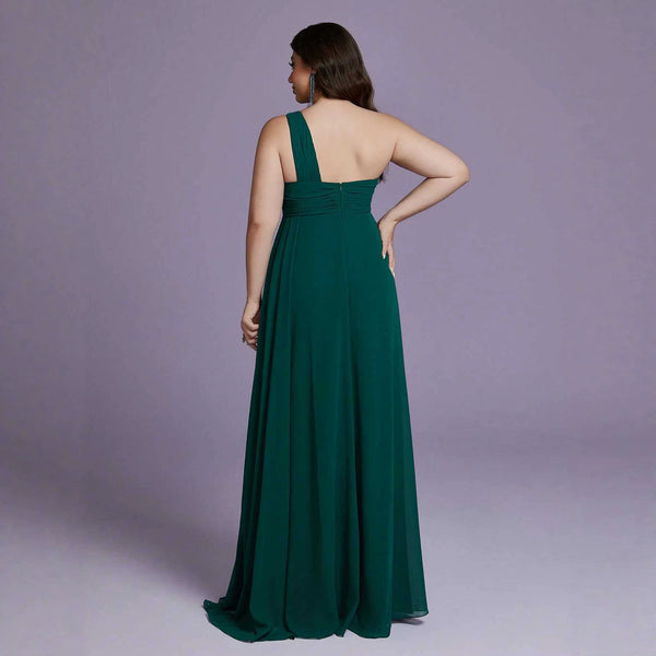 One-Shoulder Formal Gown for Birthday & Evening Parties