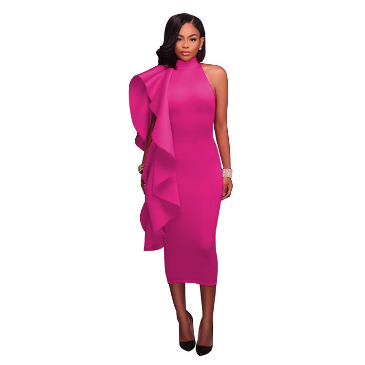 Women Spring/Summer Ruffled Sexy Bodycon Dress
