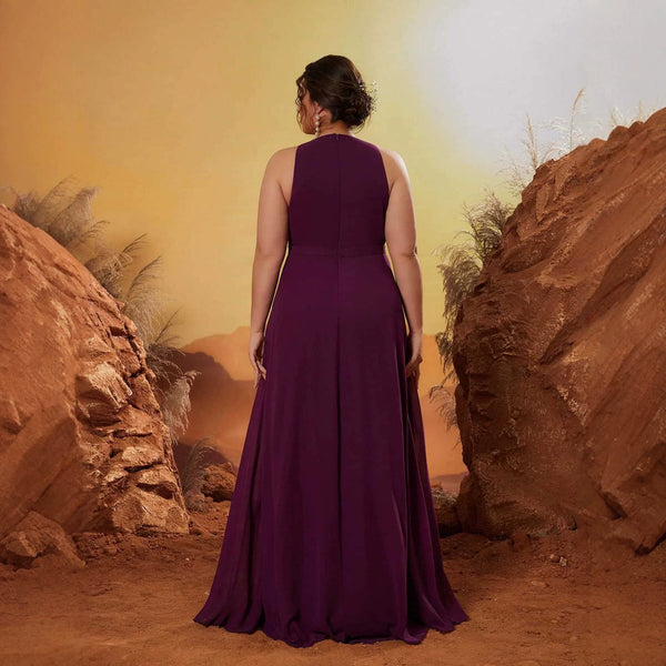 Halter Neck Sleeveless Formal Evening Dress for Parties