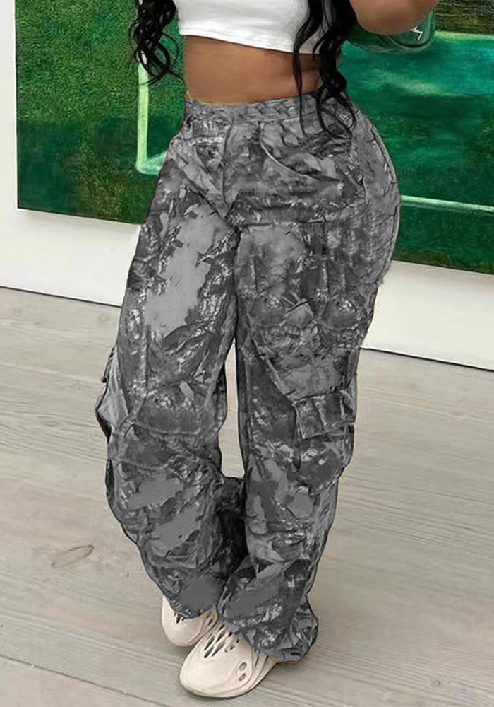 Camouflage Zipper Pocket Pants for Casual Streetwear